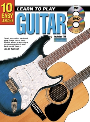 Koala Music Publications - 10Easy Lessons: Learn To Play Guitar Turner Guitare (tablatures) Livre avec CD et DVD