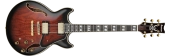 Ibanez - AM153QA Artstar Hollow Body Electric Guitar with Case - Dark Brown Sunburst