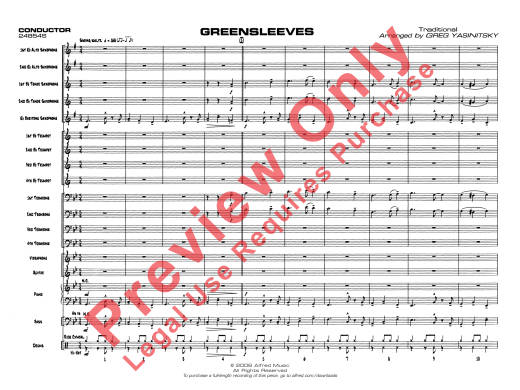 Greensleeves - Traditional/Yasinitsky - Jazz Ensemble - Gr. 3