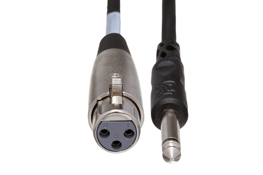 Unbalanced Interconnect Cable, XLR3F to 1/4 inch TS, 20 ft