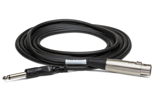 Unbalanced Interconnect Cable, XLR3F to 1/4 inch TS, 20 ft