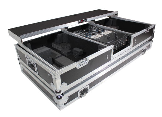Coffin Flight Case for Rane 72 Mixer and 2 Turntables in Battle Mode w/Laptop Shelf