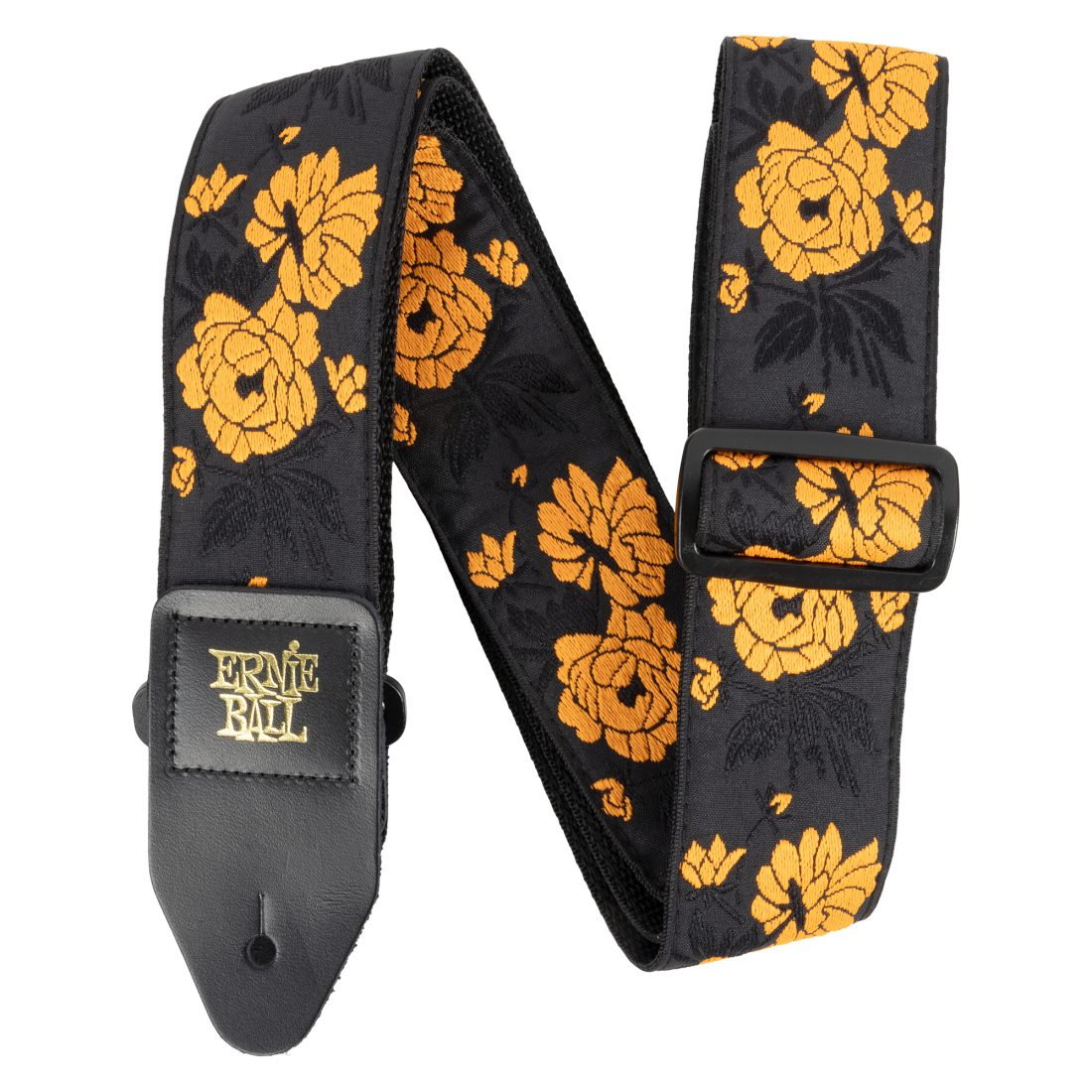 Tangerine Rose Jacquard Guitar Strap