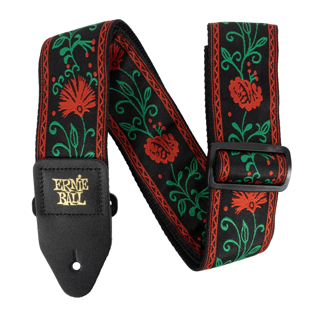 Western Rose Jacquard Guitar Strap