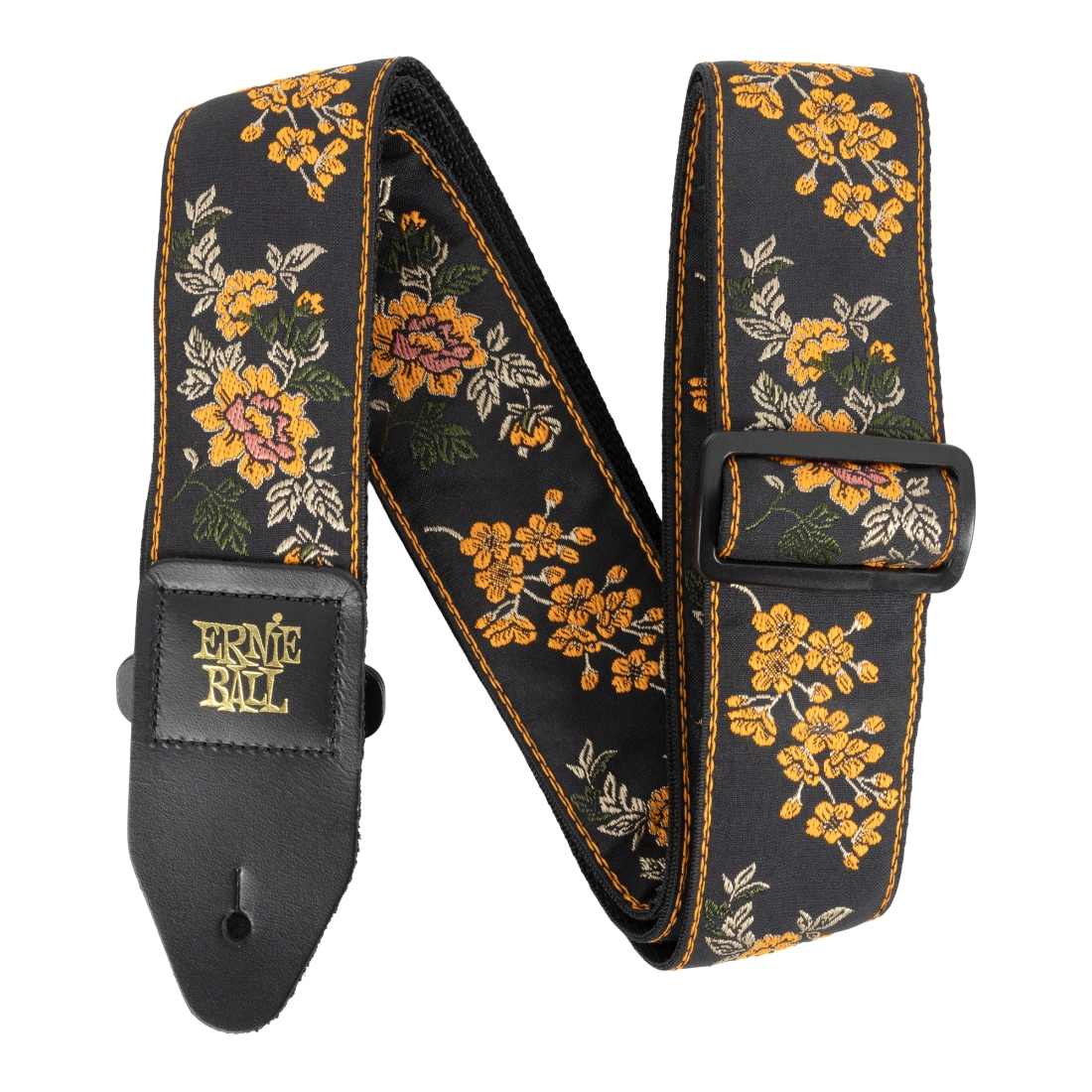 Tangerine Blossom Jacquard Guitar Strap