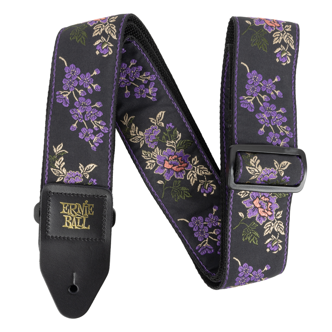 Lavender Blossom Jacquard Guitar Strap