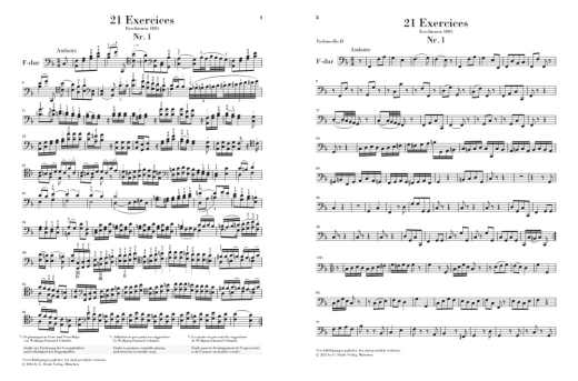 21 Etudes for Violoncello - Duport/Gertsch - Cello - Book