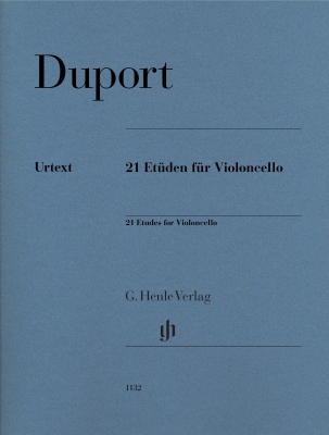 G. Henle Verlag - 21 Etudes for Violoncello - Duport/Gertsch - Cello - Book