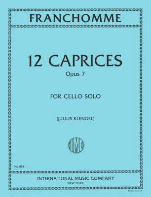 International Music Company - 12 Caprices, Opus 7 - Franchomme/Klengel - Cello - Book