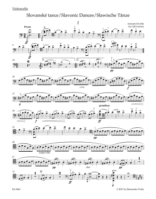 Slavonic Dances op. 46 - Dvorak/Gemrot - Cello/Piano - Book