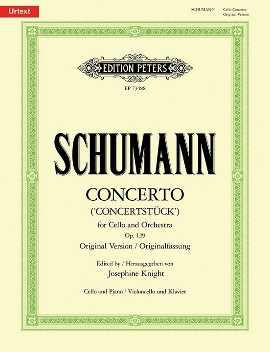 Concerto (Concertstuck) in A minor Op. 129 (Orig. Version) - Schumann/Knight - Cello/Piano - Book