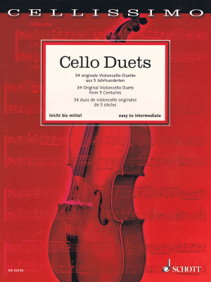 Schott - Cello Duets: 34 Original Cello Duets from 5 Centuries - Mohrs/Ellis - Cello Duets - Book