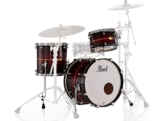 Pearl - Reference One 3-Piece Shell Pack (22,12,16) with Chrome L-Rod - Red Burst Stripe