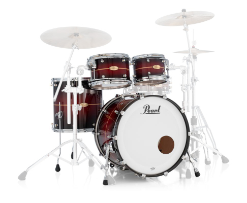 Pearl - Reference One 4-Piece Shell Pack (22,10,12,16) with Chrome L-Rod - Red Burst Stripe