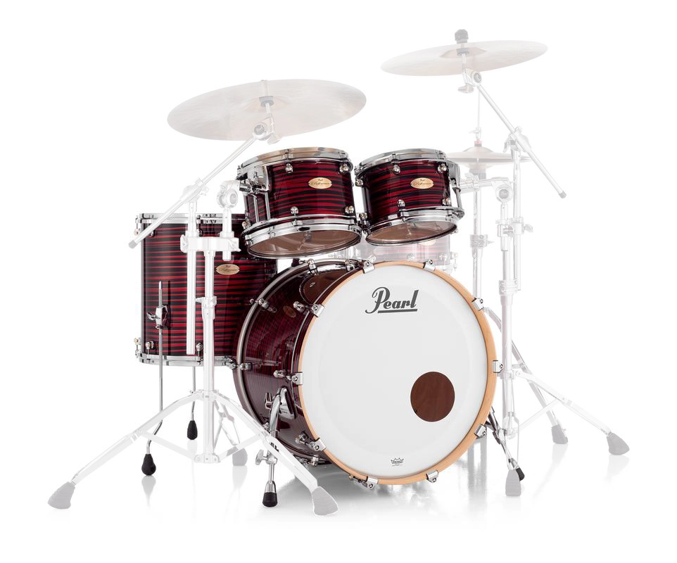 Reference One 4-Piece Shell Pack (22,10,12,16) with Chrome L-Rod - Red Oyster Swirl