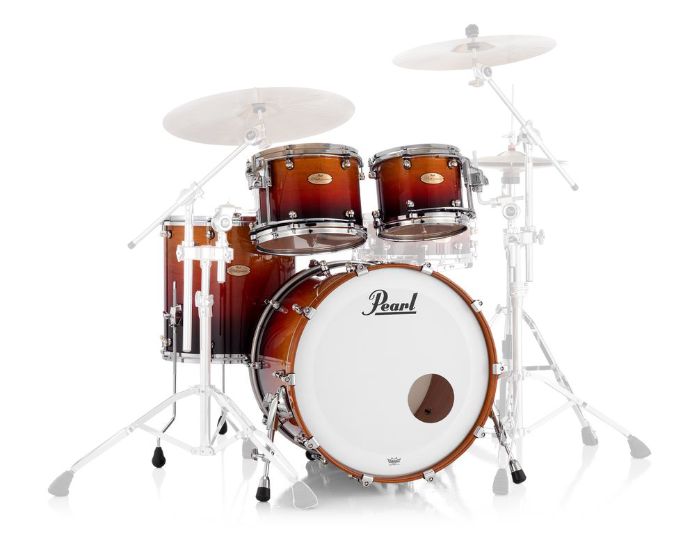 Pearl - Reference One 4-Piece Shell Pack (22,10,12,16) with Chrome L-Rod -  Cherry Amber Fade