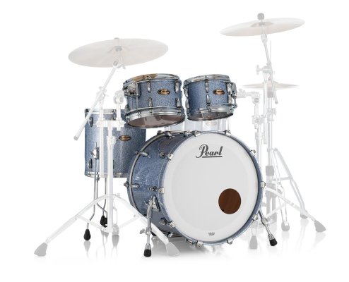 Pearl - Masters Maple/Gum 4-Piece Shell Pack (22,10,12,16) with Chrome Pipe - Crystal Rain