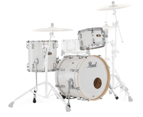 Masters Maple/Gum 3-Piece Shell Pack (24,13,16) with Chrome L-Rod - White Ice Swirl