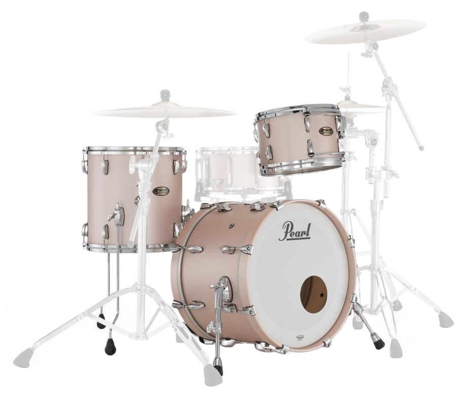 Masters Maple/Gum 3-Piece Shell Pack (20,12,14) with Chrome L-Rod - Satin Rose Gold