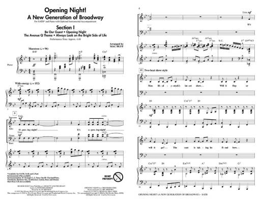 Opening Night: A New Generation of Broadway (Medley)- Huff - SATB