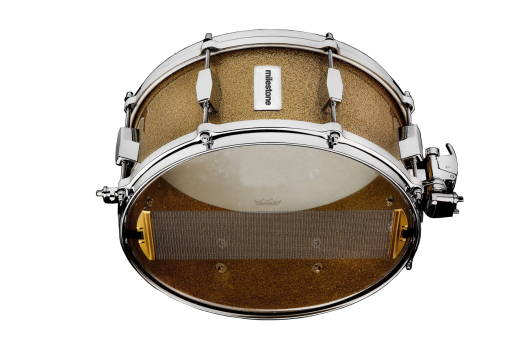 Milestone 14x5.5\'\' Fiberglass Snare Drum - Gold Sparkle