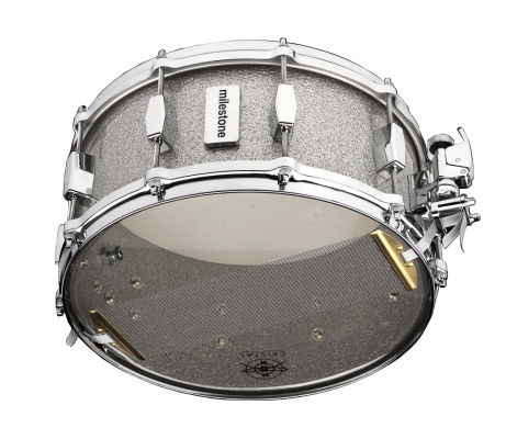 Dunnett - Milestone 14x6.5 Fiberglass Snare Drum - Silver Sparkle