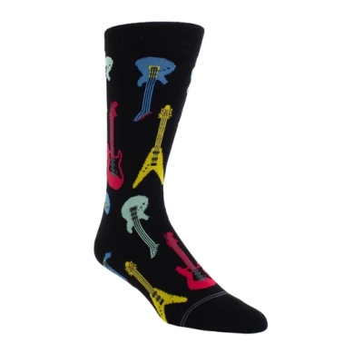 Perris Socks - Paire de chaussettes en tricot  motifs de guitare lectrique