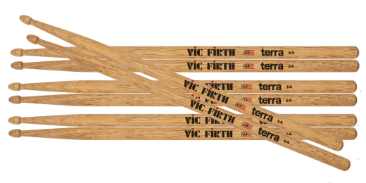 Vic Firth - American Classic Terra Drumsticks with Wood Tip - 5A (4-Pack)