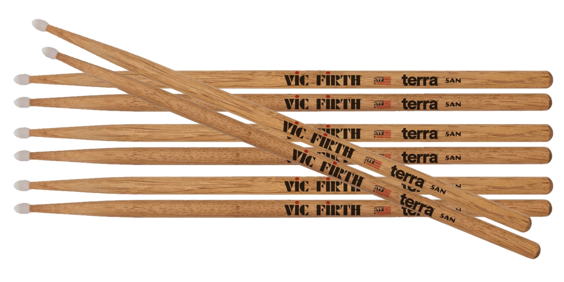 American Classic Terra Drumsticks with Nylon Tip - 5AN (4-Pack)