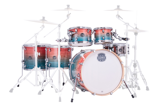 Mapex - Limited Edition Armory Studioease 6-Piece Shell Pack (22,10,12,14,16,SD) - Garnet Ocean