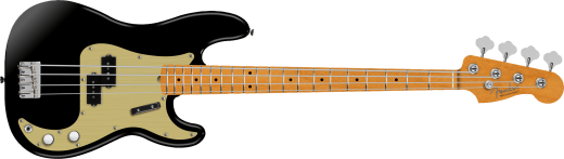 Fender - Basse Precision VinteraII 50s (fini noir, touche en rable) avec tui souple