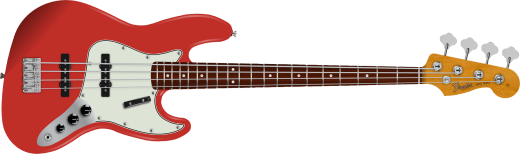 Fender - Vintera II 60s Jazz Bass, Rosewood Fingerboard - Fiesta Red with Gig Bag