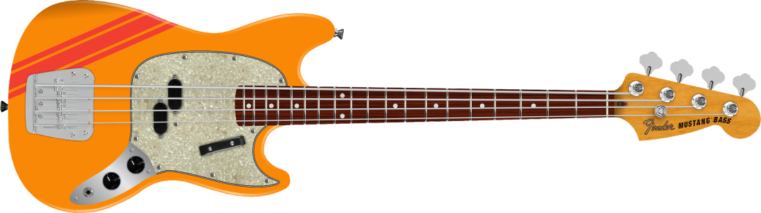 Vintera II 70s Mustang Bass, Rosewood Fingerboard - Competition Orange with Gig Bag