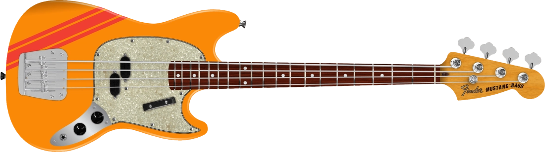 Vintera II 70s Mustang Bass, Rosewood Fingerboard - Competition Orange with Gig Bag