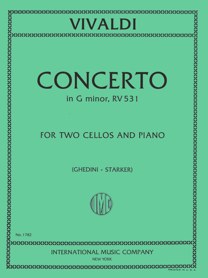 Concerto in G minor, RV 531 - Vivaldi/Starker - 2 Cellos/Piano - Book