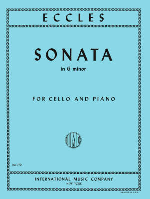 International Music Company - Sonata in G minor - Eccles/Moffat - Cello/Piano - Sheet Music
