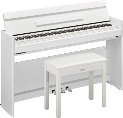 Yamaha - YDP-S35 Arius 88-Key Slim-Body Digital Piano with Stand and Bench - White