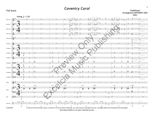 Coventry Carol - Traditional/Susi - Jazz Ensemble - Gr. 1.5