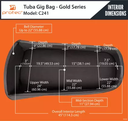 Gold Series Deluxe Tuba Gig Bag - Large