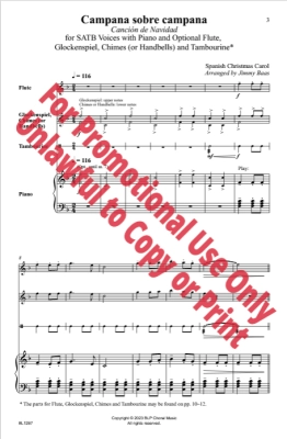 Campana sobre campana (Cancion de Navidad) - Spanish Carol/Baas - SATB