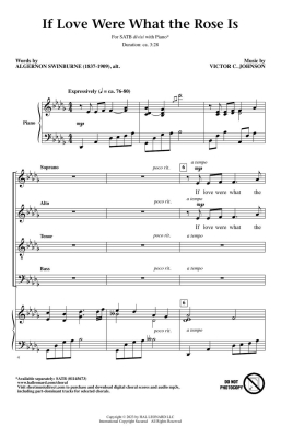 If Love Were What the Rose Is - Swinburne/Johnson - SATB