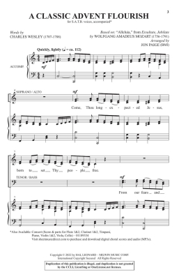 A Classic Advent Flourish - Wesley /Mozart /Paige - SATB