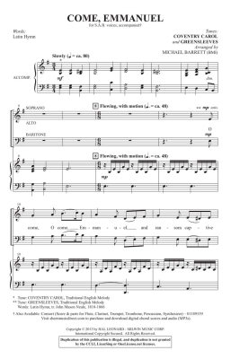 Come, Emmanuel - Traditional/Barrett - SAB