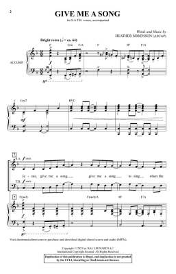 Give Me a Song - Sorenson - SATB