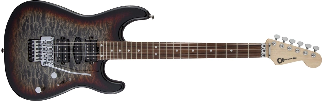 MJ San Dimas Style 1 HSH FR PF QM, Pau Ferro Fingerboard - Midnight Glow