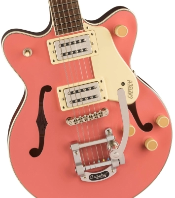 G2655T Streamliner Center Block Jr. Double-Cut with Bigsby, Laurel Fingerboard - Coral