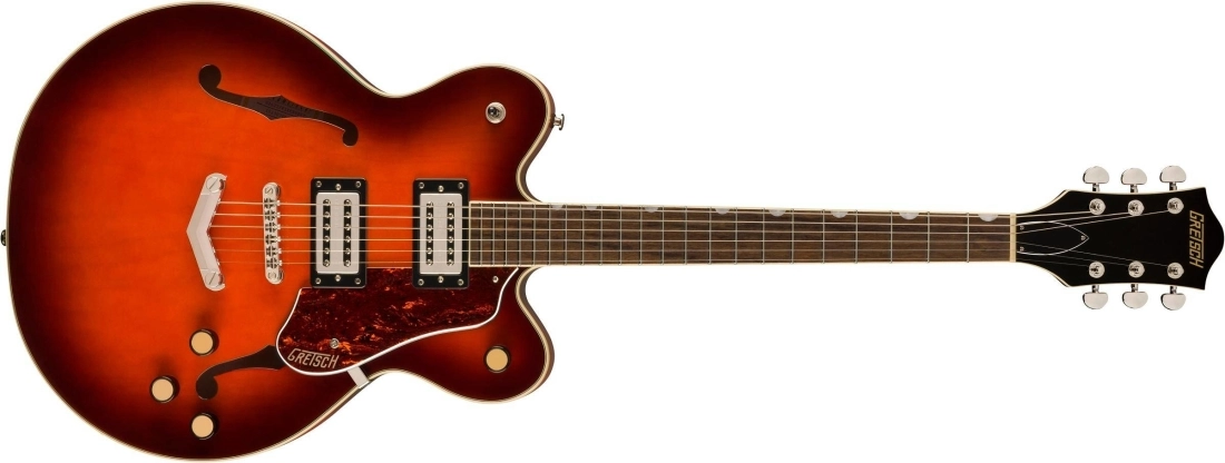 G2622 Streamliner Center Block Double-Cut with V-Stoptail, Laurel Fingerboard - BroadTron BT-3S Pickups - Fireburst