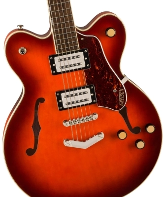 G2622 Streamliner Center Block Double-Cut with V-Stoptail, Laurel Fingerboard - BroadTron BT-3S Pickups - Fireburst