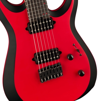 Pro Plus Series DK Modern MDK7 HT, Ebony Fingerboard - Satin Red with Black bevels