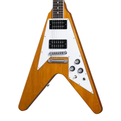 Flying V 70s Electric Guitar with Hardshell Case - Antique Natural